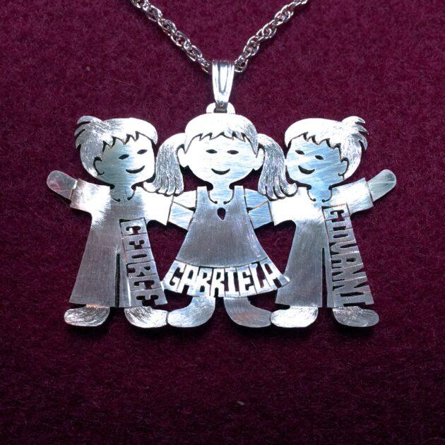 Boy girl boy pendant