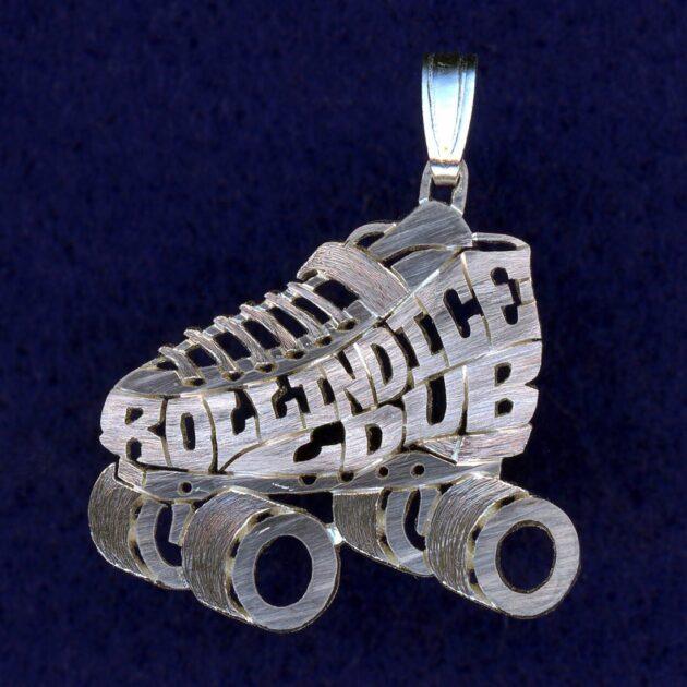 Roller skate name necklace personalized jewelry solid sterling silver 925 pendant hand made 14k gold