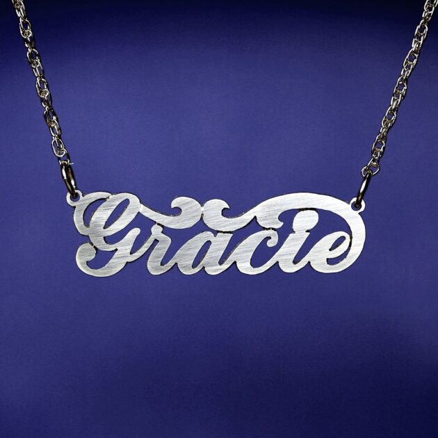 Script name english nameplate jewelry