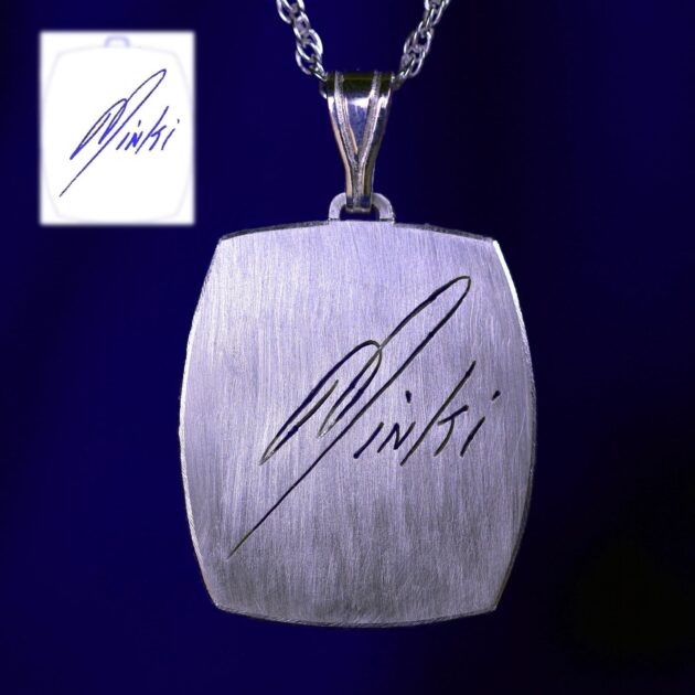 Signature name necklace solid sterling silver