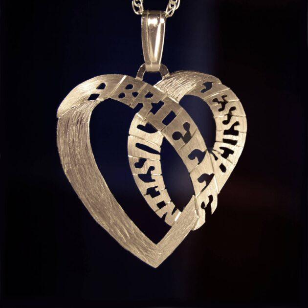 Sterling silver 925 personalized name initials letters heart pendant necklace valentine custom hand made 14k gold